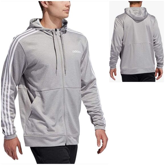 Adidas Men’s Tech Full Zip Hoodie Performance Hooded Track Sweatshirt Jacket XL - Picture 1 of 7